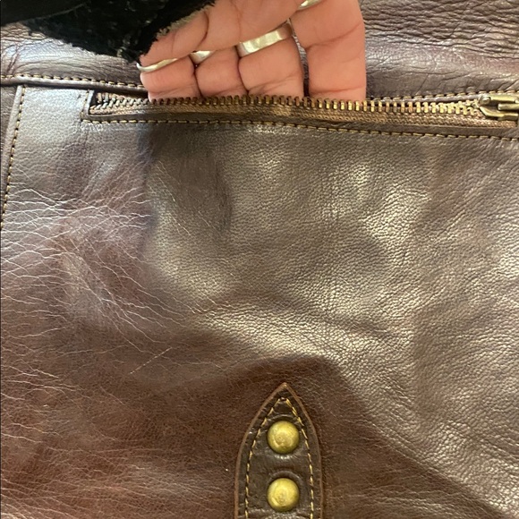 Vintage Rare Grand Sahara Brown Leather Boho  Moroccan Tote Bag - Picture 9 of 12